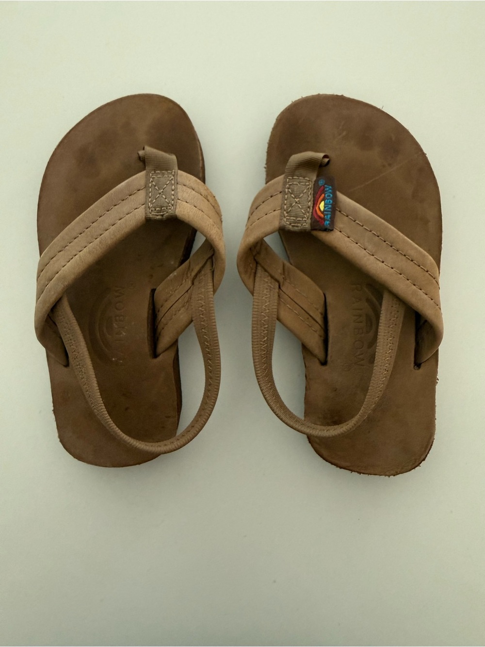 Rainbow Kids Tan Leather Backstrap Sandals